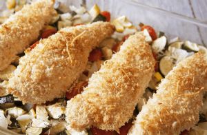 Baked Chicken Parmesan with Roasted Summer Squash