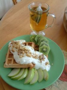 Mel's Oatbran apple cinnamon waffles 