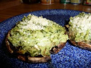 Vegan Portabellas Stuffed with Pesto-Mashed Potatoes (from fatfreevegan.com)