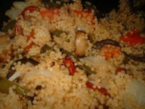 Vegan Roasted Vegetable Cous Cous with  Hummus