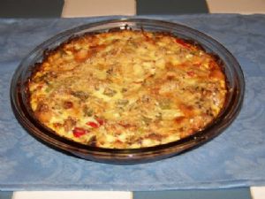 Salmon Quiche with Zuchini Crust