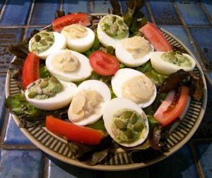 Baby Spinach and Feta Deviled Eggs