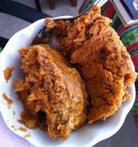 Baked Pumpkin Pie Bread Pudding (high protein!!)