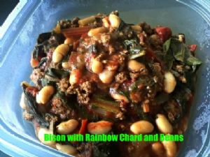 Bison with Chard and Beans