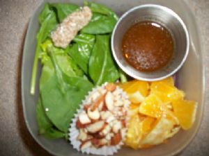 Spinach-and-Orange Salad with Almonds and Sweet-Sesame Dressing