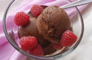 Bittersweet Chocolate Sorbet with Berries
