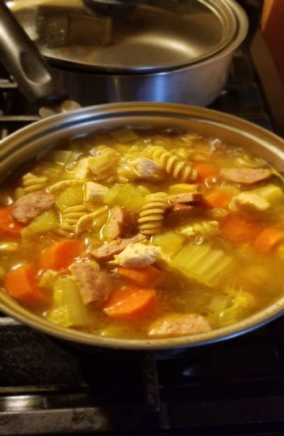 Homemade chicken noodle soup