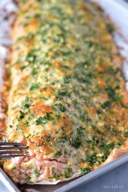 Baked Salmon with Parmesan Herb Crust 