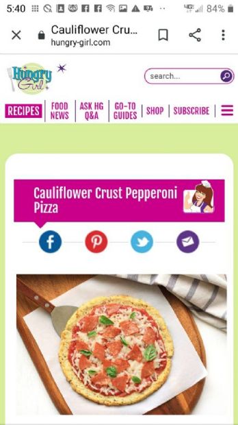 Cauliflower pizza crust