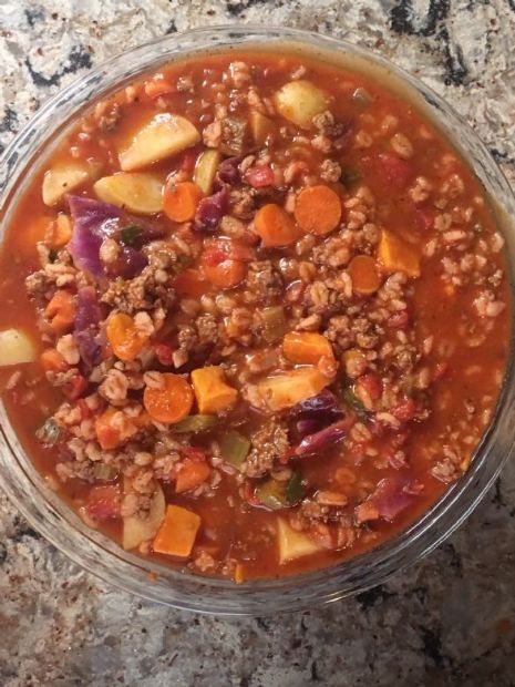 Hamburger Vegetable Barley Soup