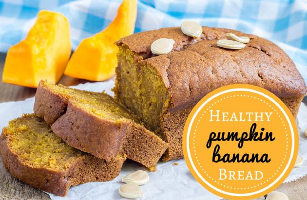 Healthy Pumpkin Banana Bread