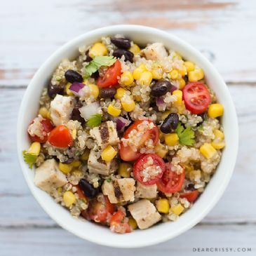 Mexican Quinoa salad with grilled chicken