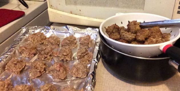 Mini Italian sausage and ground turkey meatballs