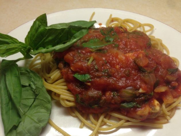 Pasta with Basil Sauce & Veggies