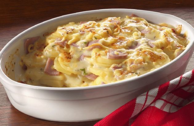 Potatoes and Ham Au Gratin