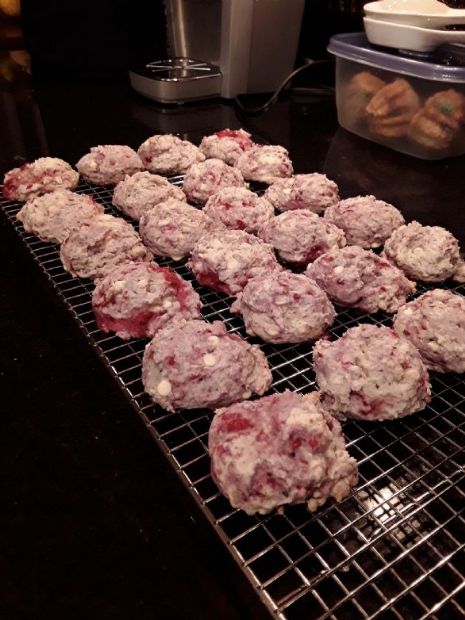 Raspberry White Chocolate Cookie Bites