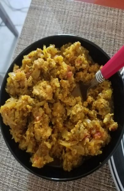 Sautee Cabbage with ground turkey