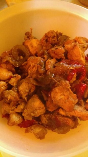 Sauteed chicken pepper stirfry