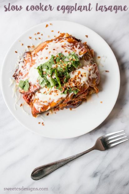 Slow Cooker Eggplant Lasagna With Turkey Sausage