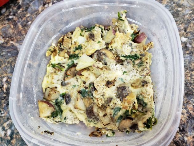 Spinach, Mushroom & Potato Frittata