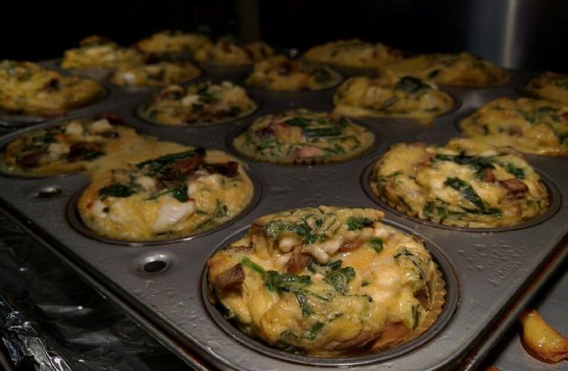 Mushroom Spinach Feta Egg Muffin Cups