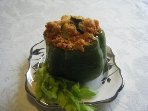 Couscous and feta stuffed peppers