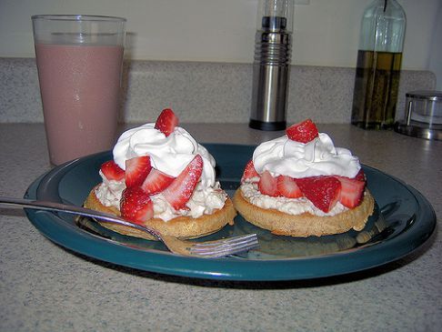 Waffles with Honey Ricotta and Strawberries