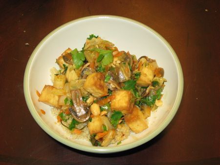 Spicy Tofu Stir-Fry with Peanuts and Quinoa