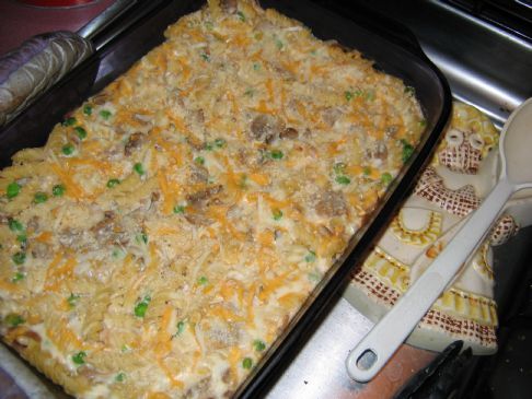 Rumbamel's Creamy Tuna Noodle Casserole with Peas