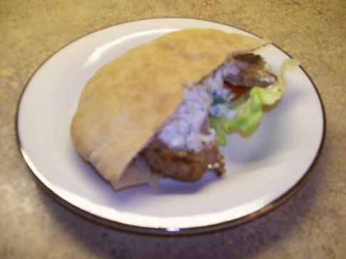 Turkey Pitas with Greek Sauce