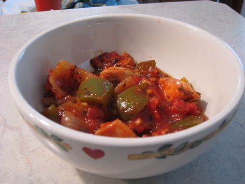 Chicken, Peppers, Onions and Tomatoes