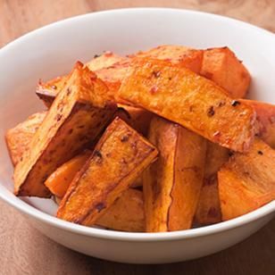 Chili Garlic Roasted Sweet Potatoes