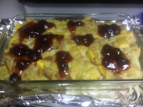 pineapple mango bread pudding