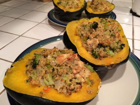 Chicken and Quinoa Stuffed Acorn Squash