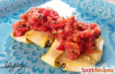 Turkey and Squash Ravioli with Raw Marinara (Gluten-Free, Flourless)