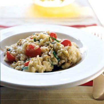 Cooking Light - Risotto with Fresh Mozzarella, Grape Tomatoes and Basil