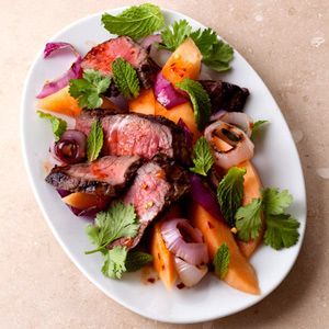 melon and steak salad