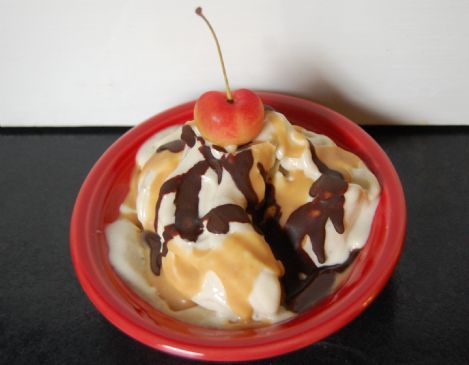 Banana Soft Serve with Peanut Butter and Chocolate Shell