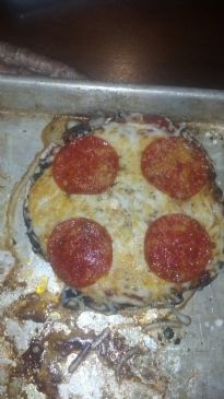 Portabella (used as crust) pepperoni pizza