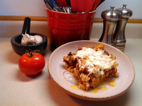 Savory pasta bake w/lean ground beef