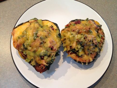 Cheesy Bacon Acorn Squash