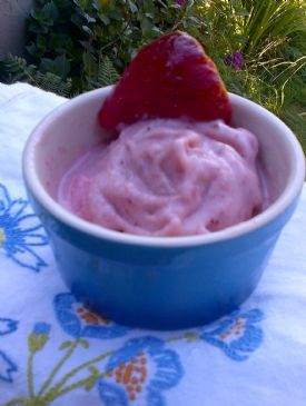 strawberry banana mango frozen dessert using soft tofu