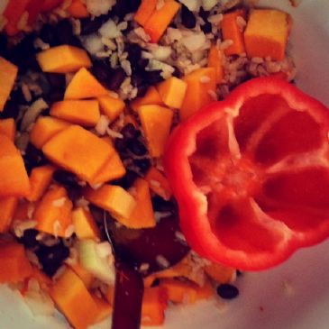 Slow Cooker Squash Stuffed Peppers