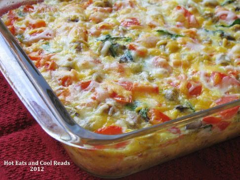 Spinach, Tomato, and Swiss Cheese Egg Bake