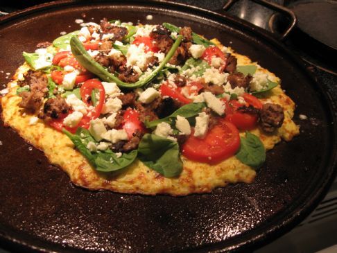 Cauliflower Pizza Crust a la Mediterranean