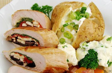 Stuffed Chicken Breasts with Olive Tapenade, Tomatoes, and Feta