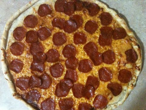 Thin Crust Turkey Pepperoni & Olive Pizza