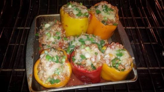 Turkey & Spinach Stuffed Peppers