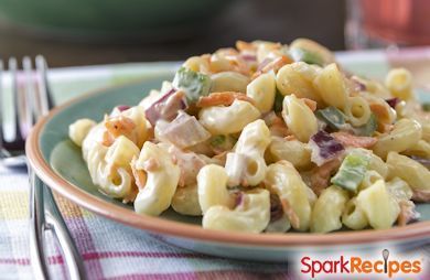 Macaroni Salad with Bacon, Peas, and Creamy Dijon Dressing