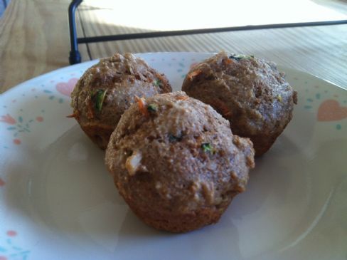 zucchini, carrot & walnut mini muffins